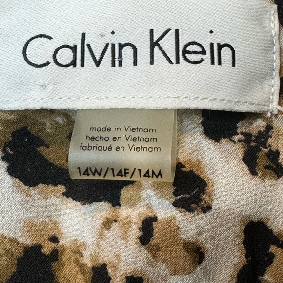 jacket, Calvin Klein leopard animal pattern lined 14W faux pockets office casual - Picture 3 of 9